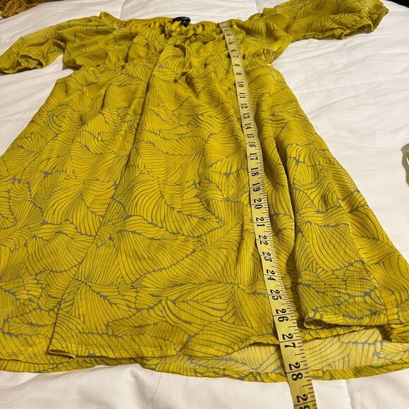 LULUS DRESS WOMENS YELLOW WITH GRAY SIZE M - Picture 8 of 13